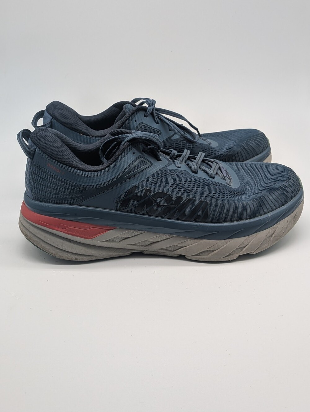 HOKA ONE ONE Bondi 7 Real Teal Outer Space Running Walking Shoes Men's Size 10